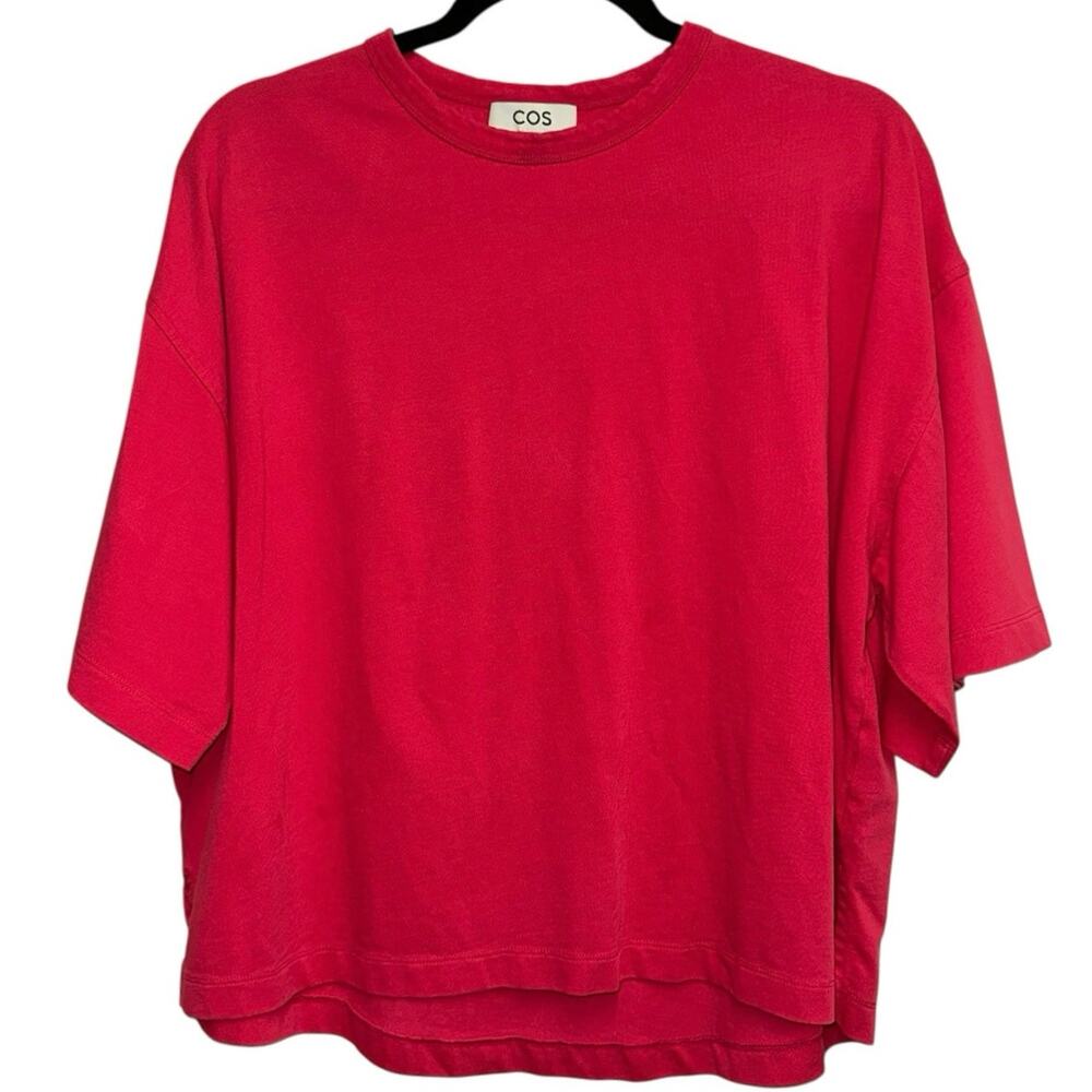 COS Minimalist Boxy Tee Pink Coral Short Sleeve Top Small